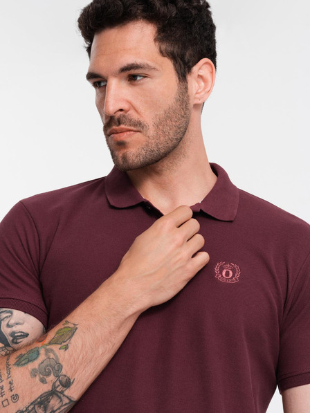 Ombre Clothing Burgunderfarbenes Herren-Poloshirt Ombre Clothing