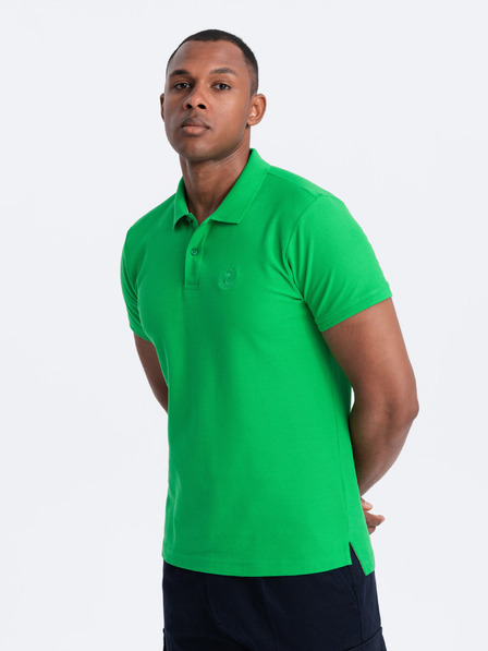 Ombre Clothing Grünes Herren-Poloshirt Basic Ombre Clothing