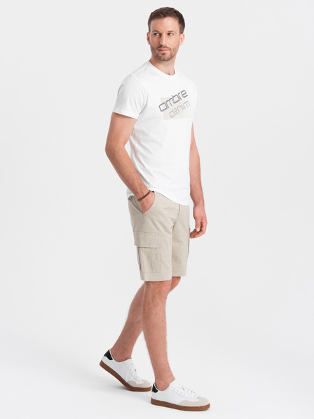 Ombre Clothing Beige Herren Cargo Shorts Ombre Kleidung