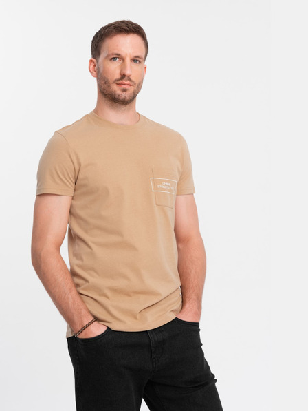Ombre Clothing Herren T-Shirt aus Baumwolle mit Ombre-Taschenaufdruck Ombre Streetstyle Ombre Kleidung