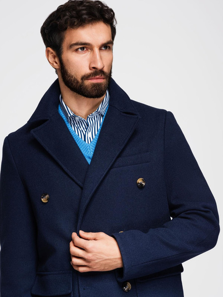 Ombre Clothing Zweireihiger Herrenmantel Ombre Clothing