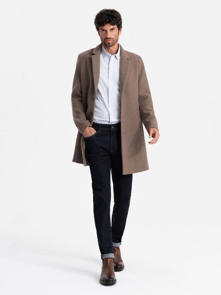 Ombre Clothing Eleganter einreihiger Herrenmantel aus Wollgemisch Ombre Clothing V1 OM-COWC-0114