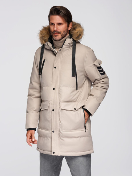 Ombre Clothing Lange Herren-Parka-Jacke mit Kapuze Ombre Clothing