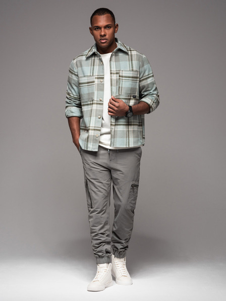 Ombre Clothing Herren-Jogginghose mit Taschen und Aufdruck grau Ombre Kleidung