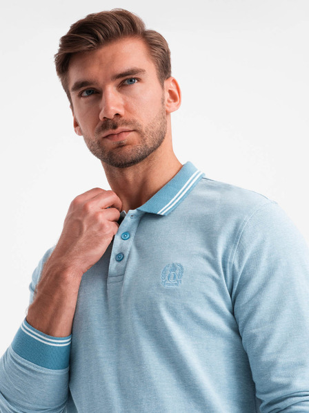 Ombre Clothing Herren Langarm-Poloshirt Ombre Kleidung