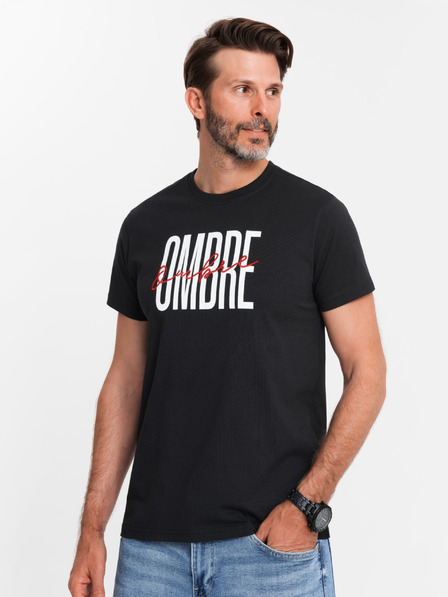 Ombre Clothing Herren-T-Shirt aus Baumwolle mit zarter Stickerei Ombre Clothing