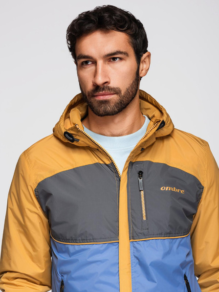 Ombre Clothing Leichte farbige Herren-Sportjacke mit Fleece blau Ombre Clothing