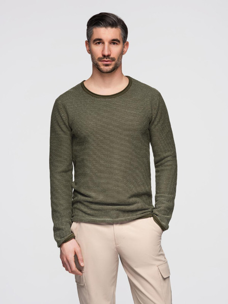 Ombre Clothing Herren Strickpullover RELAXED FIT mit Muster grün Ombre Kleidung