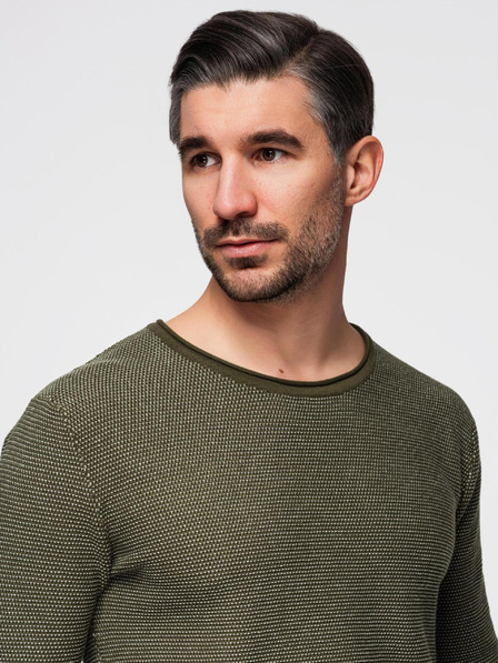 Ombre Clothing Herren Strickpullover RELAXED FIT mit Muster grün Ombre Kleidung