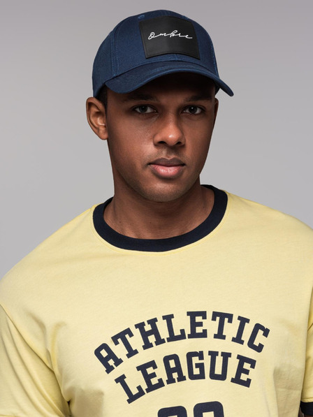 Ombre Clothing Herren-Baseballmütze mit großem Aufnäher dunkelblau Ombre Clothing