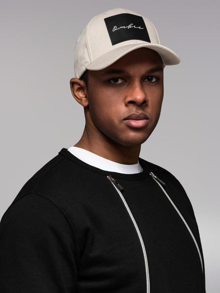 Ombre Clothing Herrenmütze mit großem Aufnäher creme Ombre Clothing