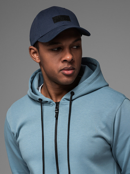 Ombre Clothing Herren-Baseballmütze mit rechteckigem Aufnäher dunkelblau Ombre Clothing