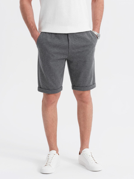 Ombre Clothing Herren strukturierte gestrickte Shorts mit elastischem Bund von Ombre Clothing