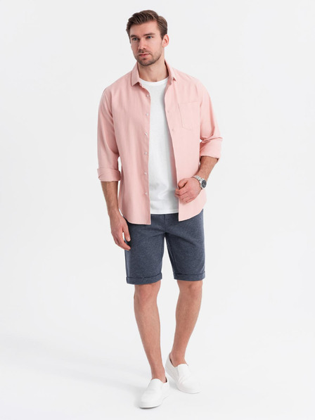 Ombre Clothing Herren strukturierte gestrickte Shorts mit elastischem Bund von Ombre Clothing