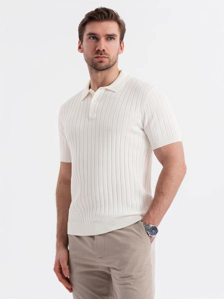 Ombre Clothing Herren-Poloshirt SLIM FIT aus Viskose mit vertikalen Streifen Ombre Clothing