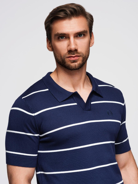 Ombre Clothing Herren-Poloshirt aus Viskose mit horizontalen Streifen Ombre Clothing