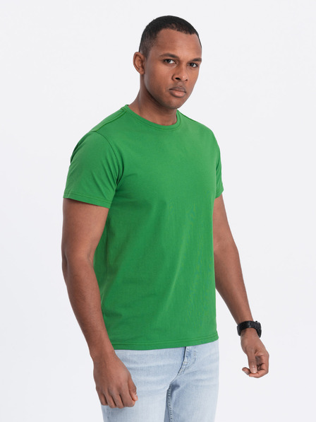 Ombre Clothing Grünes Herren-Basic-Shirt Ombre Clothing