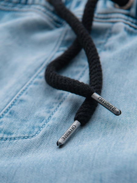 Ombre Clothing Herren-kurze Jeans-Shorts mit dekorativer Steppnaht - hellblau