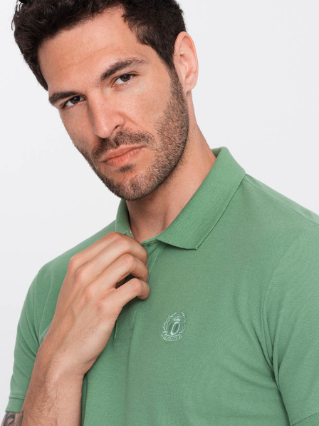 Ombre Clothing Grünes Herren-Poloshirt Basic Ombre Clothing