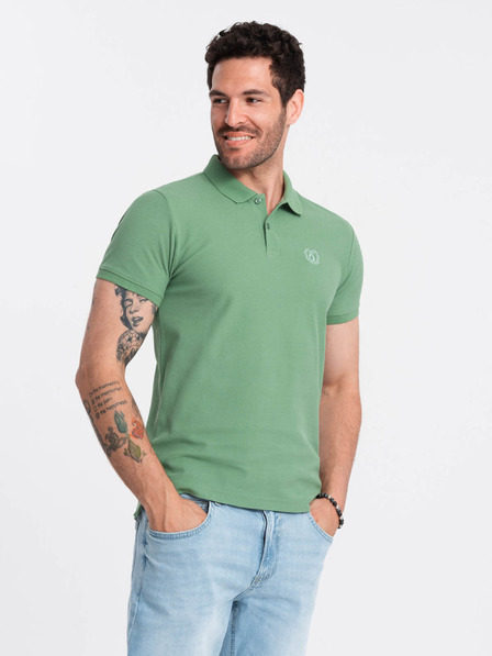 Ombre Clothing Grünes Herren-Poloshirt Basic Ombre Clothing