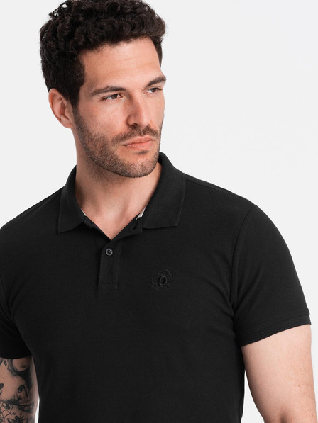 Ombre Clothing Schwarzes Herren-Poloshirt Ombre Clothing