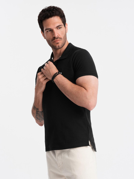 Ombre Clothing Schwarzes Herren-Poloshirt Ombre Clothing