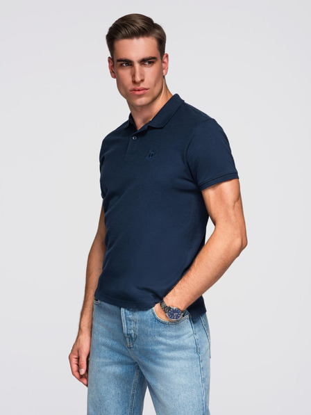 Ombre Clothing Dunkelblaues Herren-Poloshirt Ombre Clothing