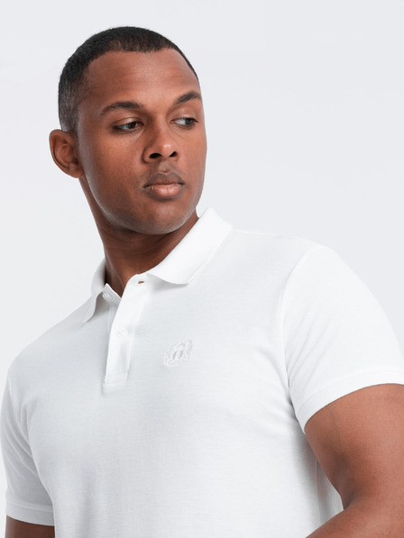 Ombre Clothing Weißes Herren-Poloshirt Ombre Clothing