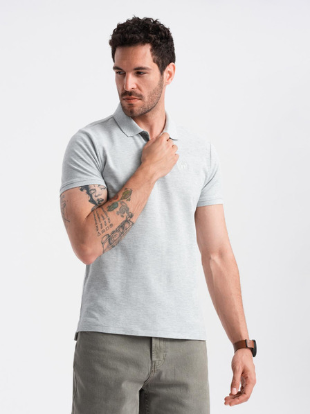 Ombre Clothing Hellgraues Herren-Poloshirt Ombre Clothing