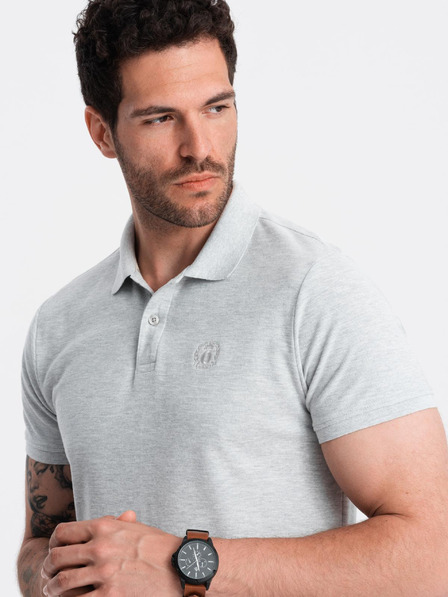 Ombre Clothing Hellgraues Herren-Poloshirt Ombre Clothing