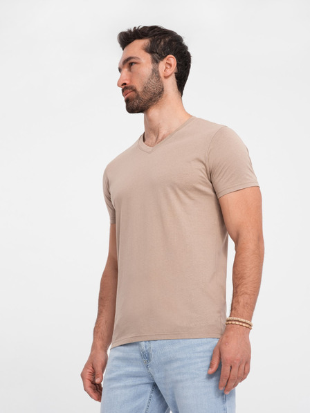 Ombre Clothing Graues Herren T-Shirt aus Baumwolle mit Rundhalsausschnitt Ombre Clothing