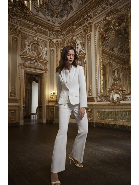 Moodo Einreihiger weißer Blazer Moodo