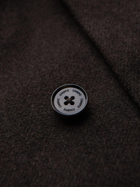 Ombre Clothing Herren-Zweireihiger Wollmantel - Dunkelbraun V3 OM-COWC-0133 Ombre Clothing