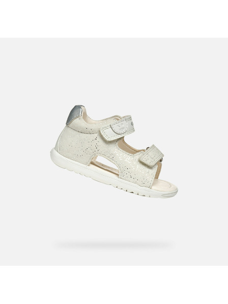 Geox Weiß Mädchen-Sandalen für erste Schritte Geox Sandal Macchia Gir