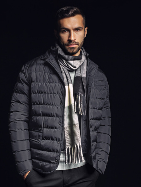 Ombre Clothing Herren-Schal - Graphit/Weiß A408 Ombre Clothing