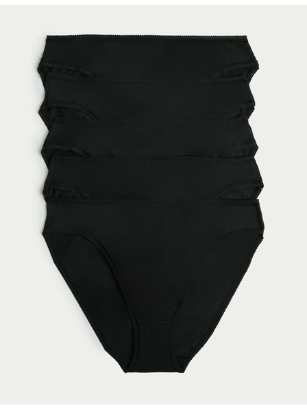 Marks & Spencer Hochgeschnittene Höschen aus Baumwolle und Lycra®, 5er-Pack Marks & Spencer schwarz