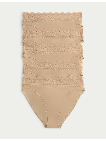 Marks & Spencer Marks & Spencer Fünfteiliges Höschen-Set für Damen in Beige