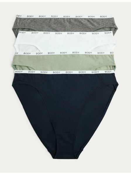 Marks & Spencer Vierer-Set Damen-Slips in Grau, Weiß und Schwarz Marks & Spencer