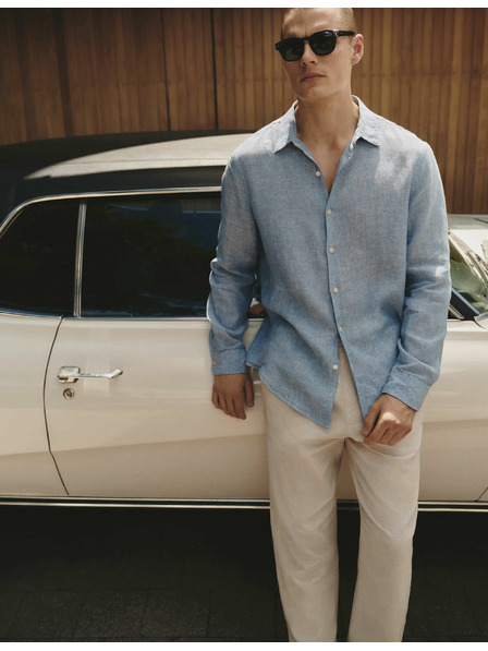 Marks & Spencer Pure linen shirt Marks & Spencer blue