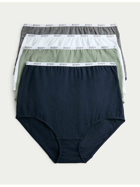 Marks & Spencer Taillenslips mit hohem Baumwollanteil, 4 Stück Marks & Spencer grau