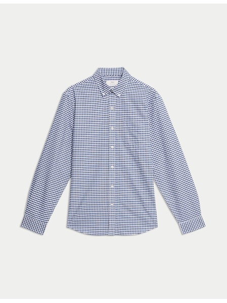 Marks & Spencer Kariertes Oxford-Hemd The Ultimate aus reiner Baumwolle von Marks & Spencer in Marineblau