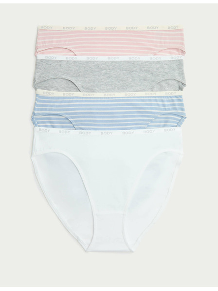 Marks & Spencer High-Waist-Slip mit hohem Supima-Baumwollanteil, 4 Stück Marks & Spencer blau