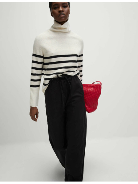 Marks & Spencer Jeanshose mit weitem Bein und Kordelzug in der Taille Marks & Spencer Schwarz