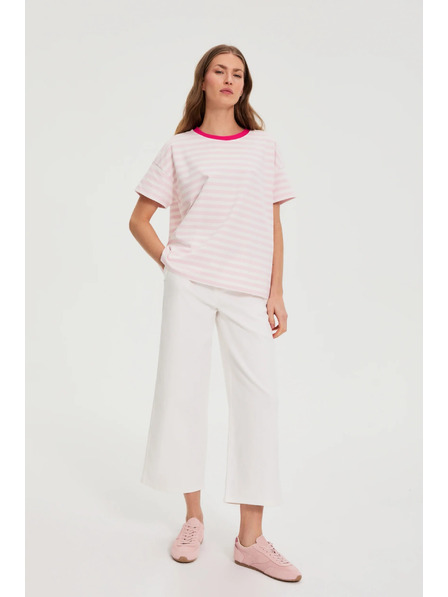 Moodo Oversized Sweatshirt mit Streifen rosa Moodo