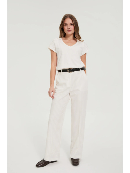 Moodo Bluse mit Spitze an den Ärmeln weiß Moodo