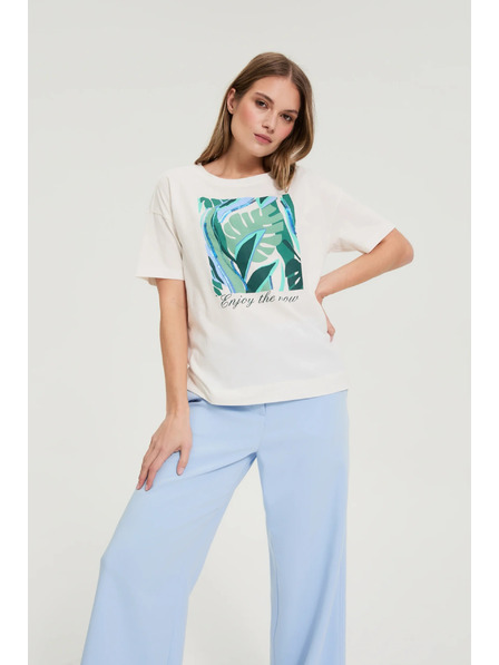 Moodo T-Shirt mit Druck weiß Moodo