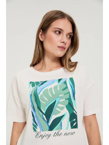 Moodo T-Shirt mit Druck weiß Moodo