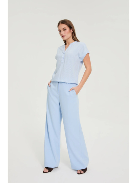 Moodo Hellblaues gestreiftes Hemd Moodo