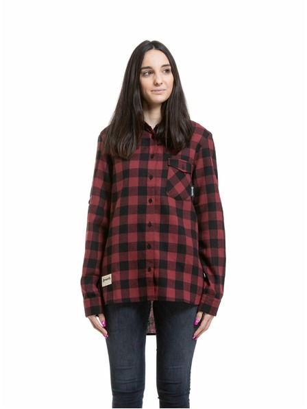 Meatfly Meatfly Damenhemd Courtney Schwarz / Bordeaux