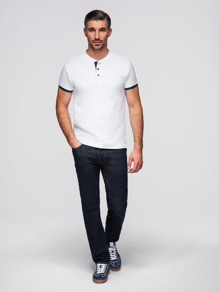 Ombre Clothing Weißes Herren-Poloshirt Ombre Clothing